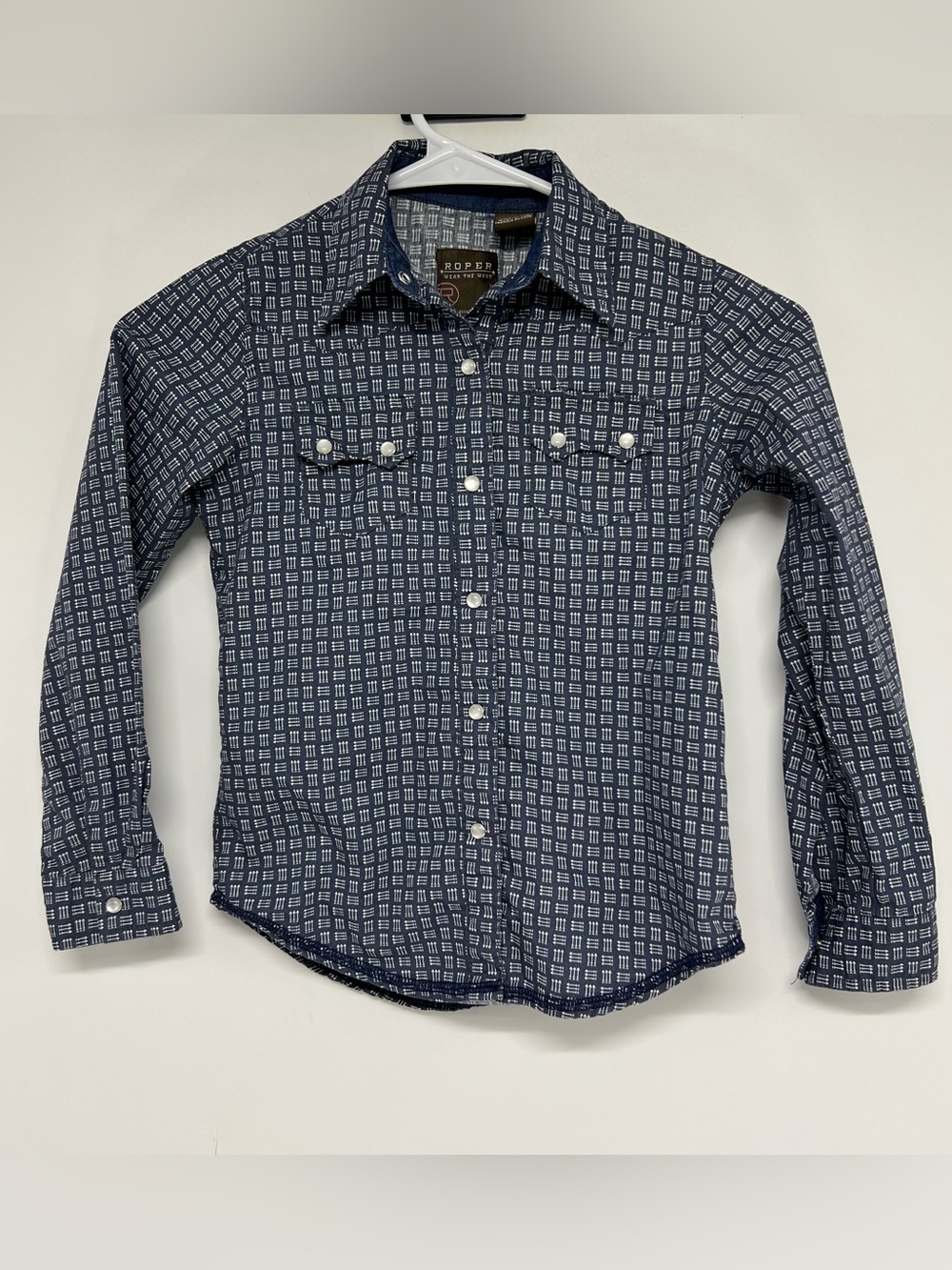 Roper pearl snap down shirt girls small